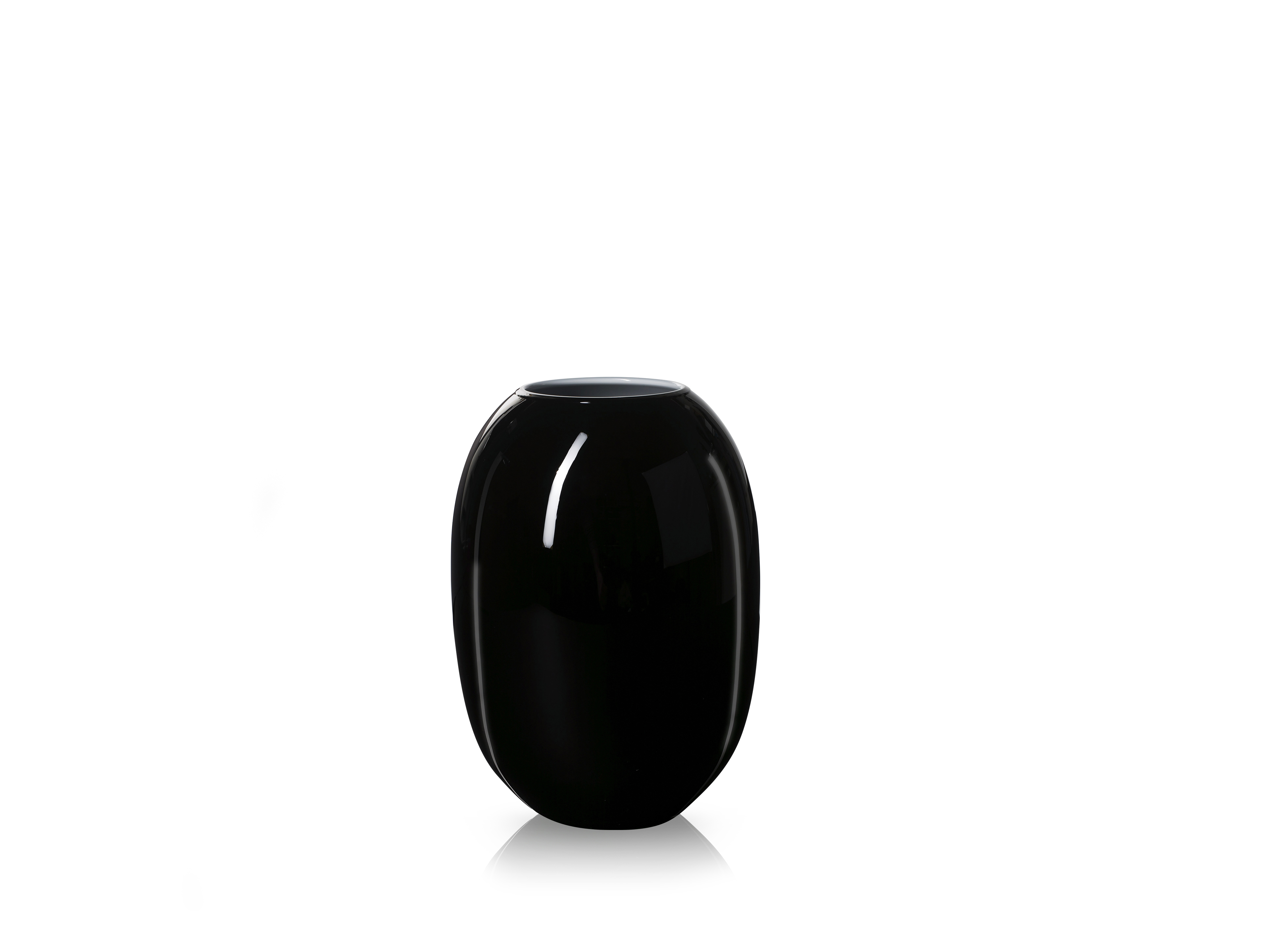 85301-PIET HEIN Vase 16 cm. Glass BLACK-OPAL